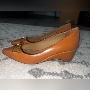 Tory Burch Gold Logo Heels